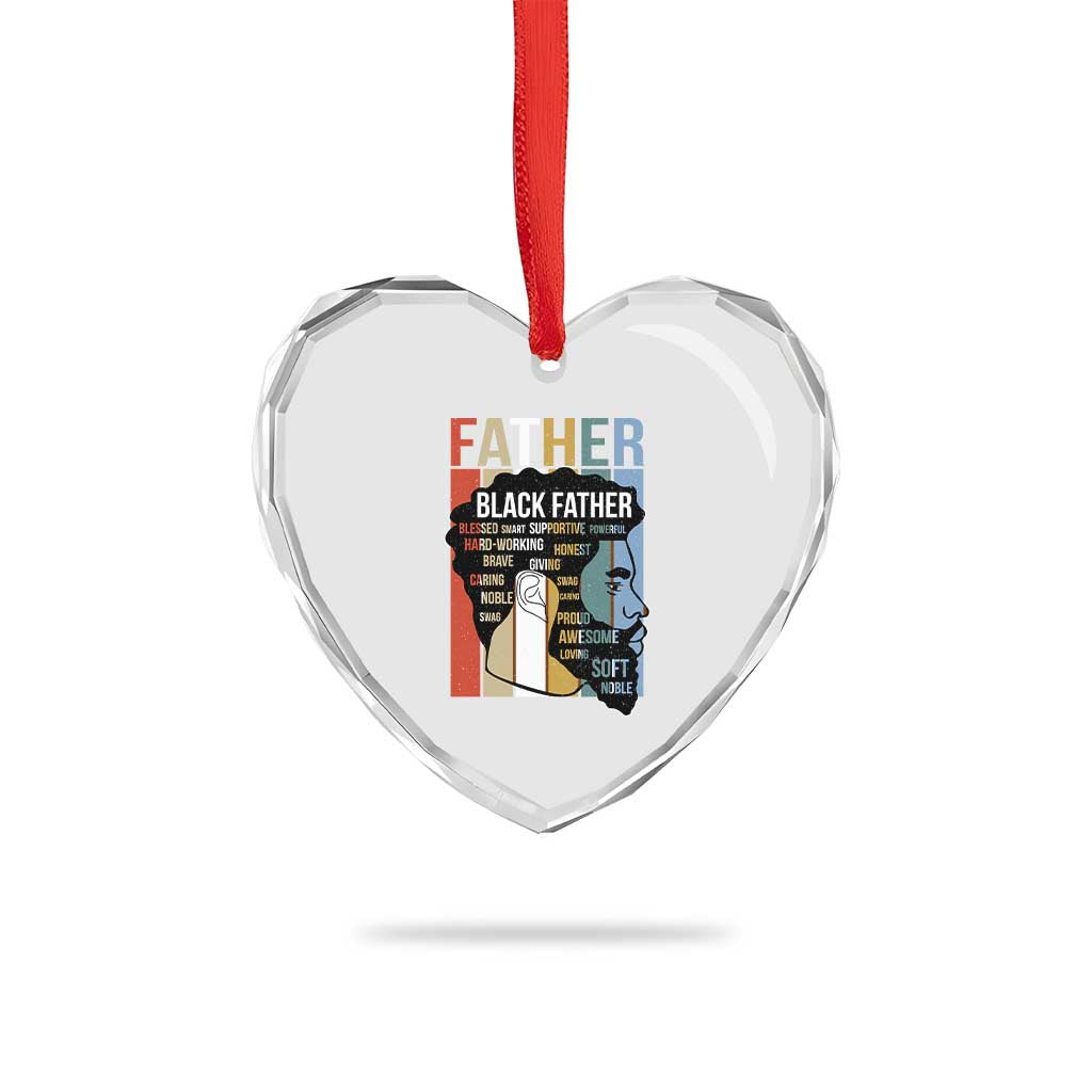 African American Black Father Heart Crystal Glass Ornament Fathers Day Juneteenth TS11 Print Your Wear