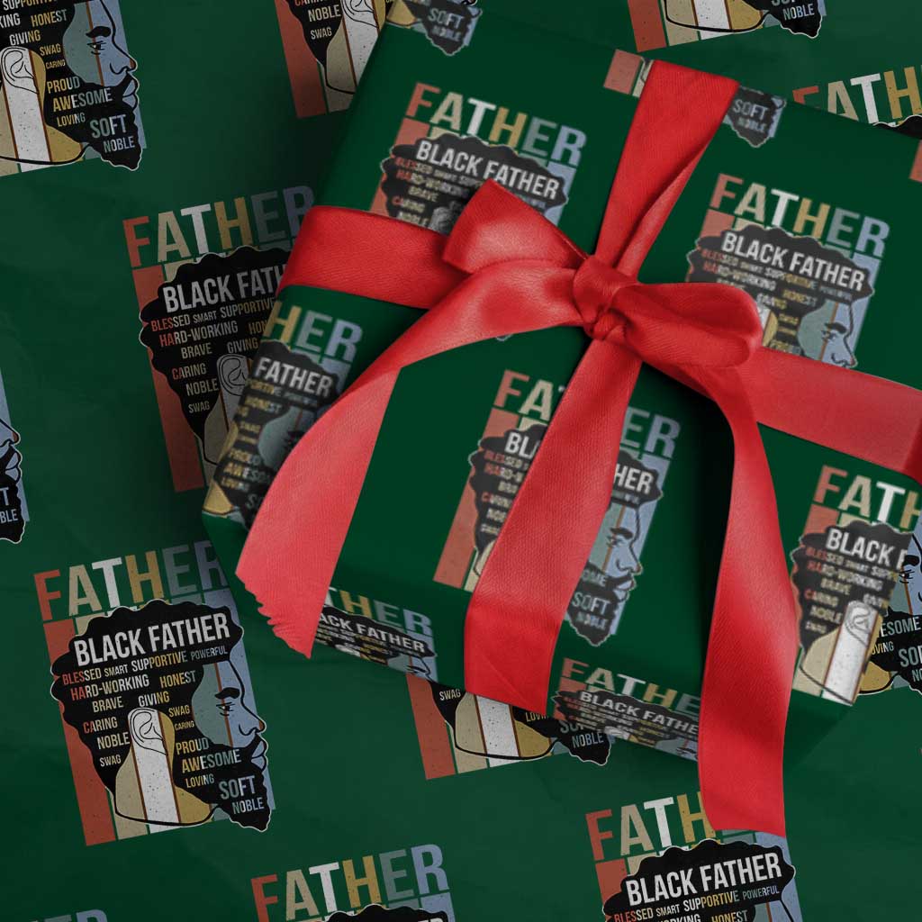 African American Black Father Wrapping Paper Roll Fathers Day Juneteenth TS11 Green Print Your Wear