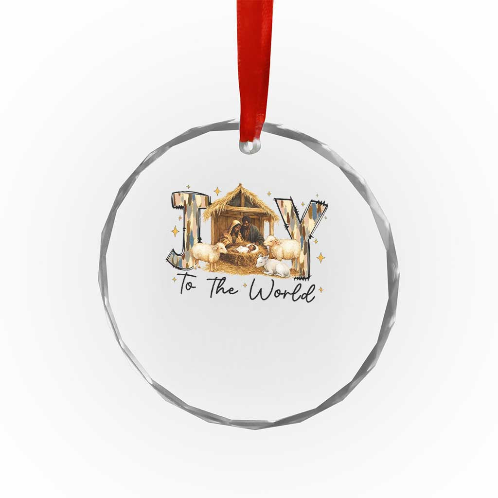 African American Christmas Nativity Scene Crystal Glass Ornament Joy To The World Afro Black Jesus TS11 Print Your Wear