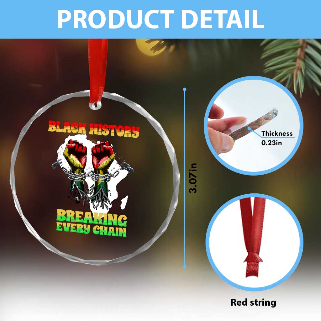African American Civil Rights Gift Crystal Glass Ornament Breaking Every Chain TS12 Print Your Wear