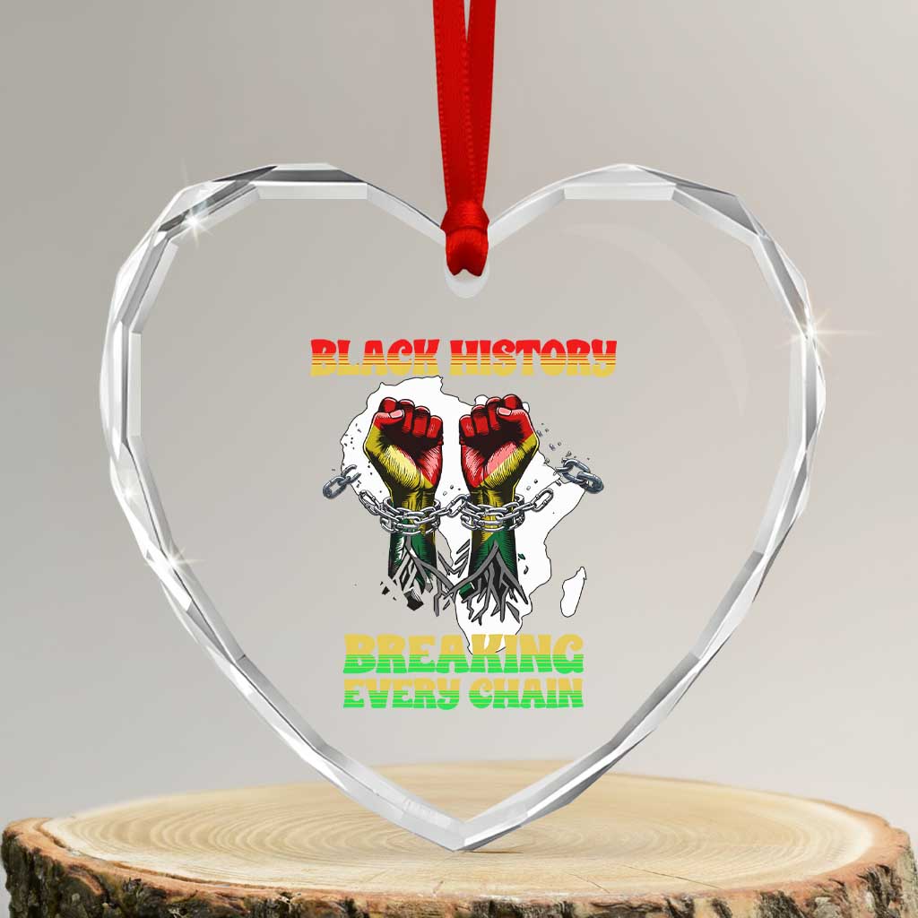 African American Civil Rights Gift Heart Crystal Glass Ornament Breaking Every Chain TS12 Transparent Glass 3'' Heart Print Your Wear