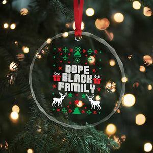 African American Family Crystal Glass Ornament Dope Black Family Matching Ugly Christmas - Print Your Wear