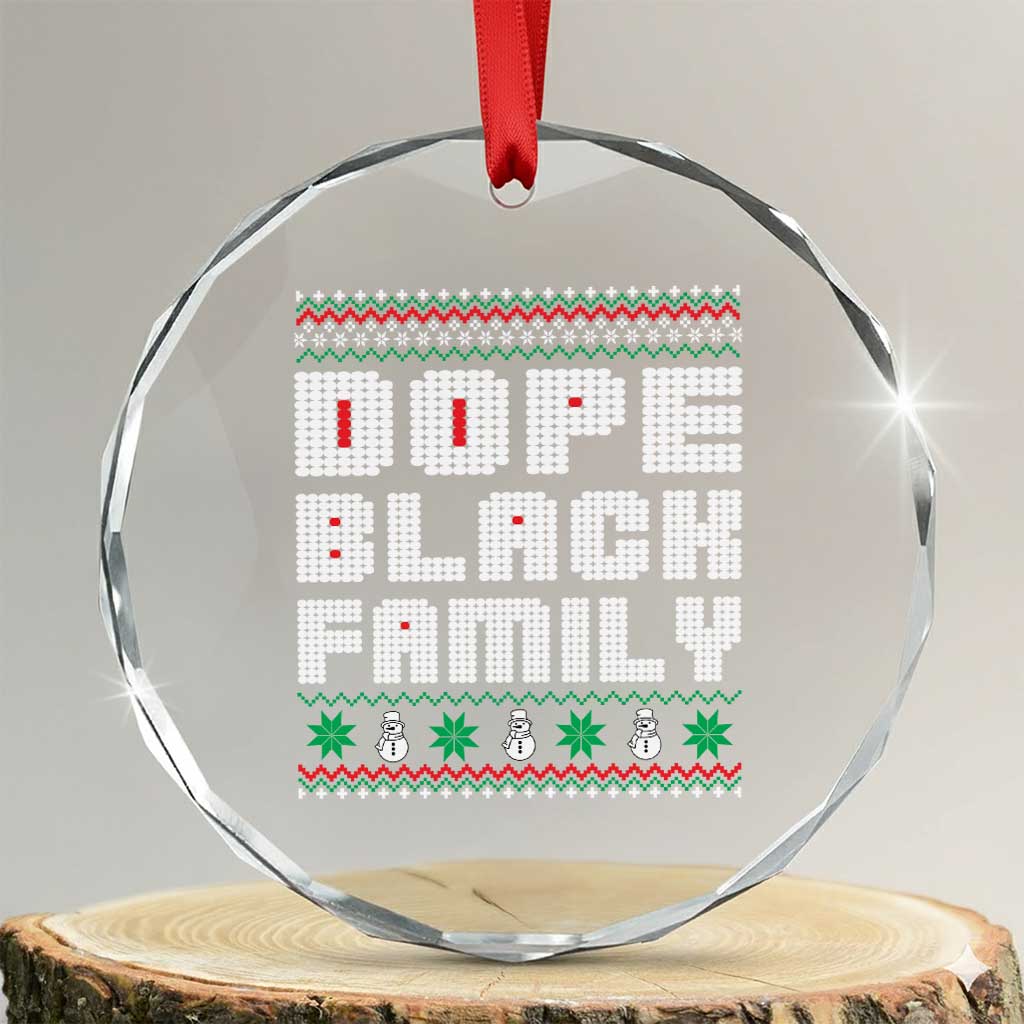 African American Family Crystal Glass Ornament Dope Black Family Matching Ugly Xmas TS10 Transparent Glass 3'' Circle Print Your Wear