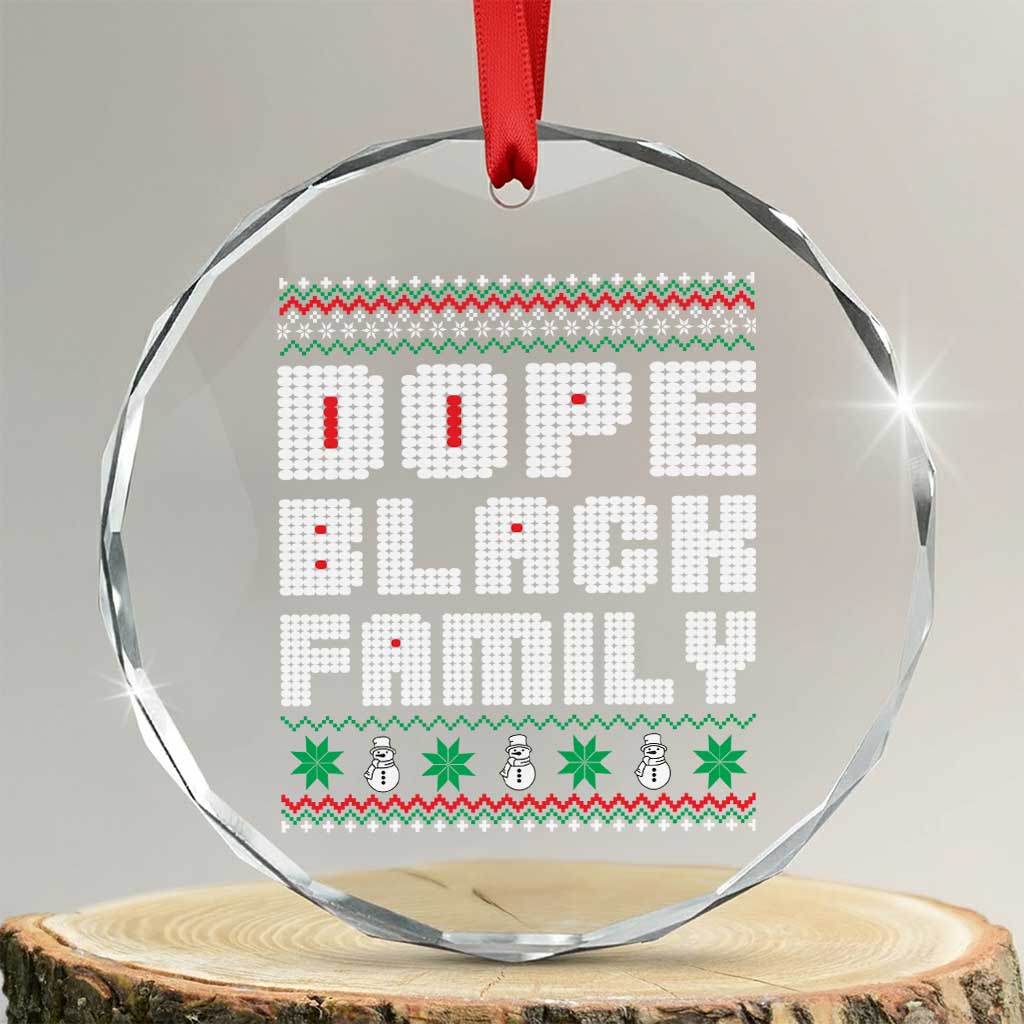 African American Family Crystal Glass Ornament Dope Black Family Matching Ugly Xmas TS10 Transparent Glass 3'' Circle Print Your Wear