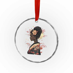 African American Geisha Kimono Blasian Japanese Sakura Crystal Glass Ornament TS11 Print Your Wear