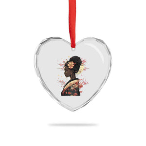 African American Geisha Kimono Blasian Japanese Sakura Heart Crystal Glass Ornament TS11 Print Your Wear
