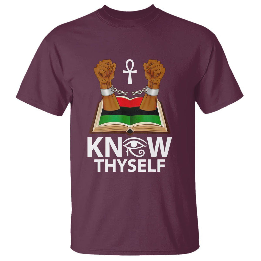 African American History T Shirt Know Thyself TS01 Maroon Printyourwear