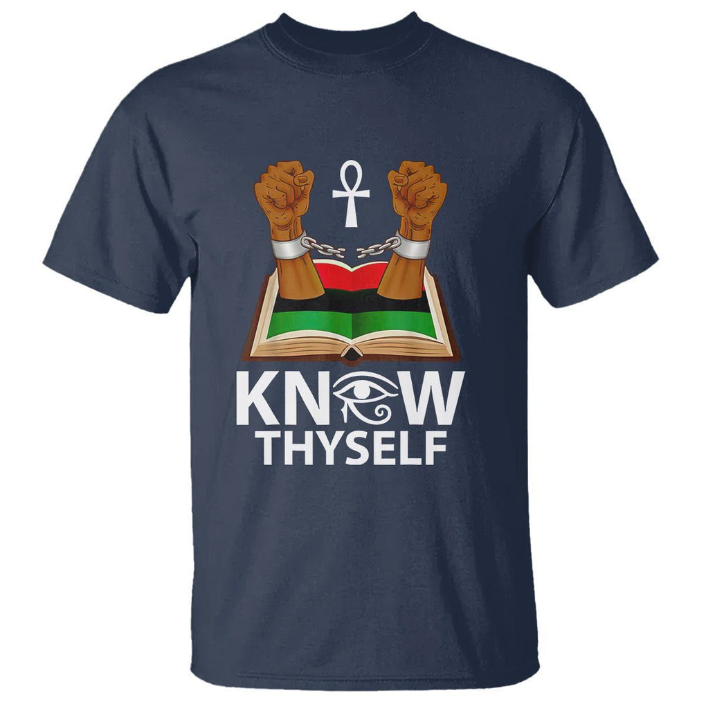 African American History T Shirt Know Thyself TS01 Navy Printyourwear