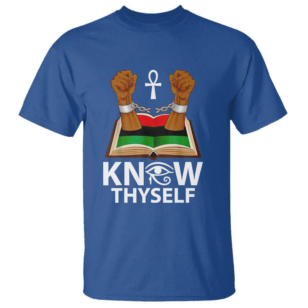 African American History T Shirt Know Thyself TS01 Royal Blue Printyourwear