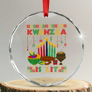 African American Kwanzaa Is Lit Crystal Glass Ornament TS09 Transparent Glass 3'' Circle Print Your Wear