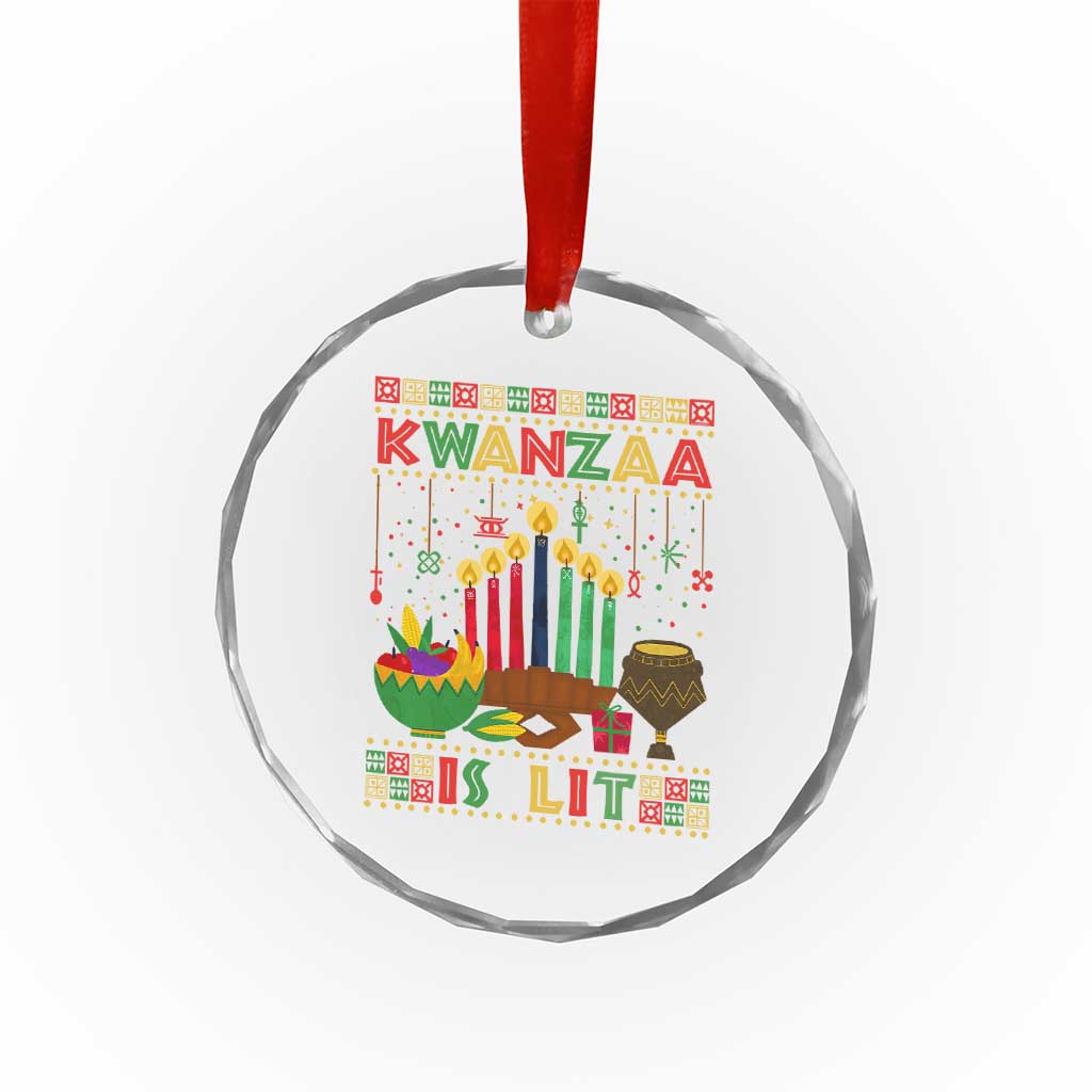 African American Kwanzaa Is Lit Crystal Glass Ornament TS09 Print Your Wear