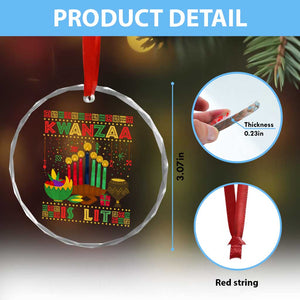 African American Kwanzaa Is Lit Crystal Glass Ornament TS09 Print Your Wear