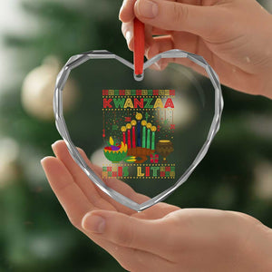 African American Kwanzaa Is Lit Heart Crystal Glass Ornament TS09 Print Your Wear