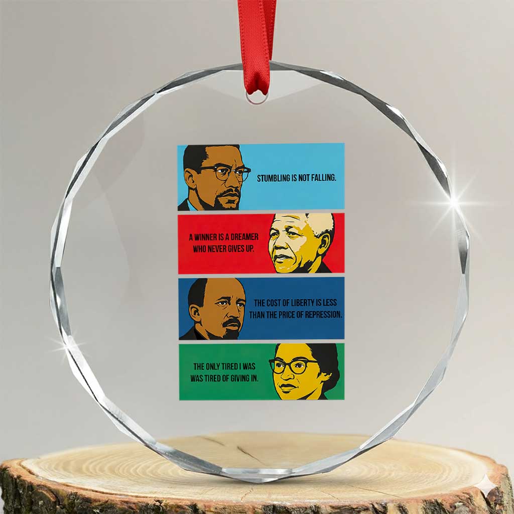 African American Leaders History Quote Gift Crystal Glass Ornament TS12 Transparent Glass 3'' Circle Print Your Wear