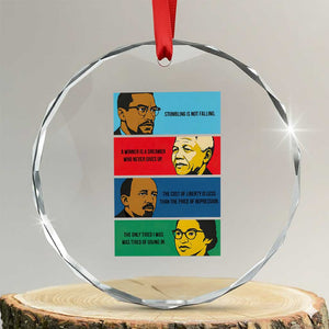 African American Leaders History Quote Gift Crystal Glass Ornament TS12 Transparent Glass 3'' Circle Print Your Wear
