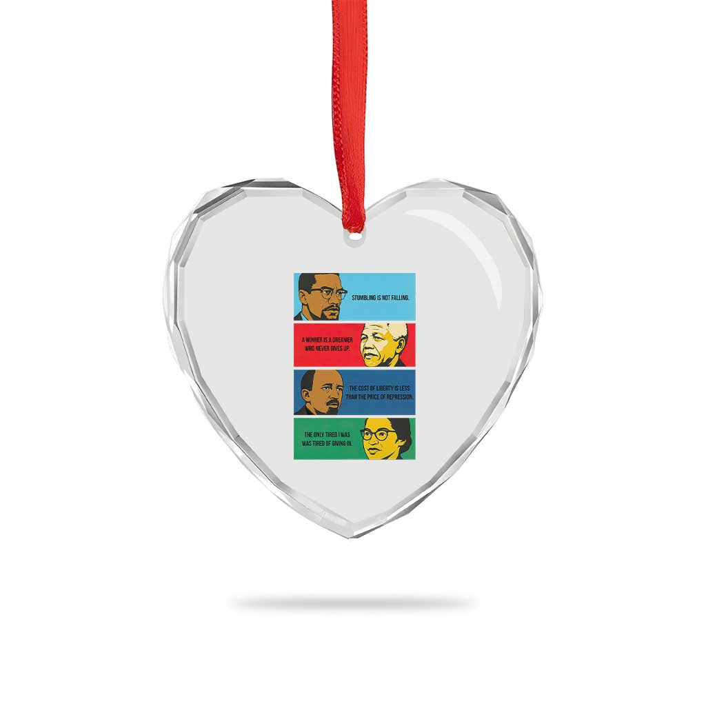 African American Leaders History Quote Gift Heart Crystal Glass Ornament TS12 Print Your Wear