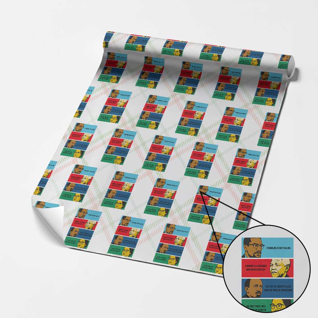 African American Leaders History Quote Gift Wrapping Paper Roll TS12 Christmas Plaid Print Your Wear