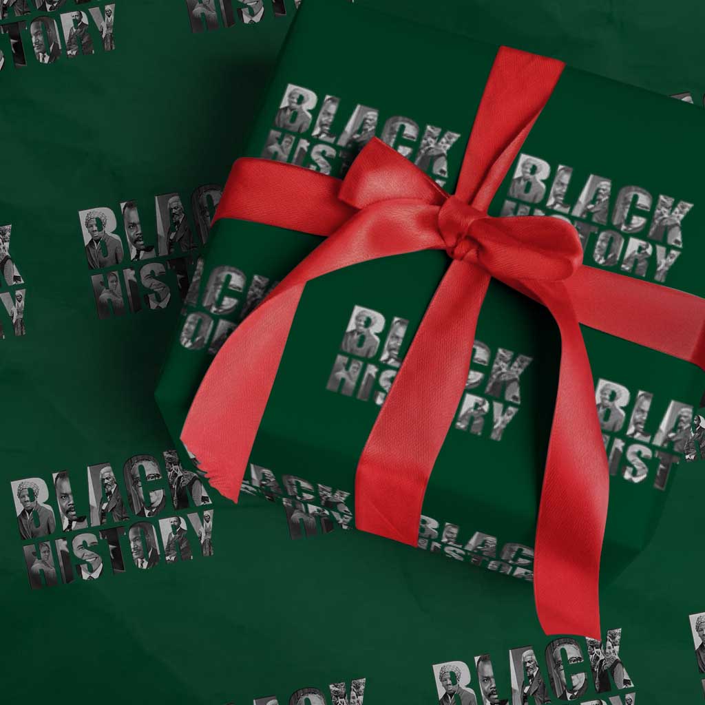African American Leaders Wrapping Paper Roll Black History Month Legends TS12 Green Print Your Wear