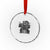 African American Motorcycle Crystal Glass Ornament Skeleton Biker TS14 Transparent Glass 3'' Circle Print Your Wear