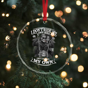 African American Motorcycle Crystal Glass Ornament Skeleton Biker TS14 Print Your Wear