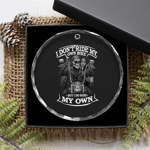African American Motorcycle Crystal Glass Ornament Skeleton Biker TS14 Print Your Wear