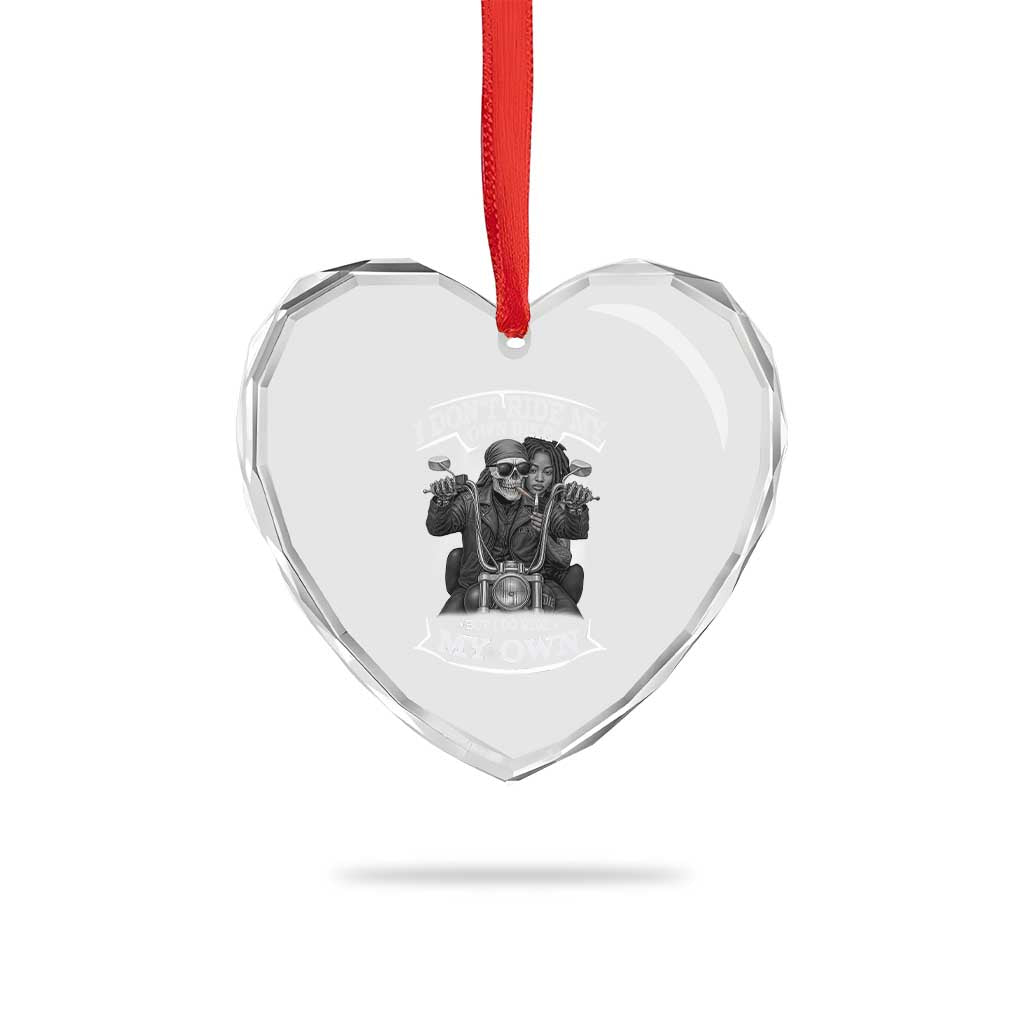 African American Motorcycle Heart Crystal Glass Ornament Skeleton Biker TS14 Print Your Wear