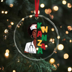 African American Nurse Crystal Glass Ornament Joyful Kwanzaa Celebration Gift - Print Your Wear