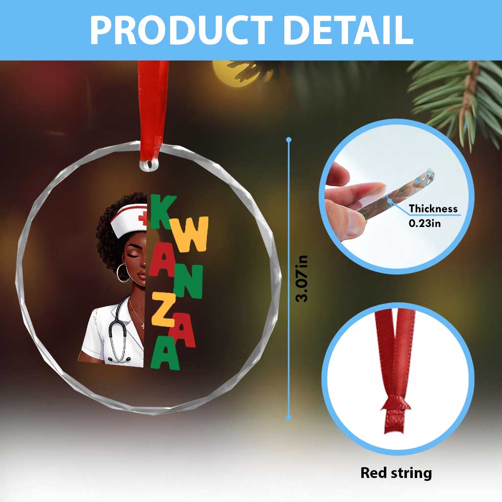 African American Nurse Crystal Glass Ornament Joyful Kwanzaa Celebration Gift TS12 Print Your Wear