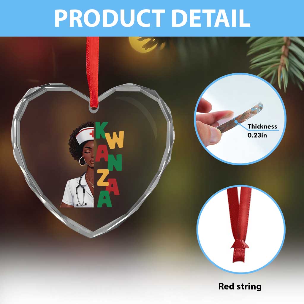 African American Nurse Heart Crystal Glass Ornament Joyful Kwanzaa Celebration Gift TS12 Print Your Wear