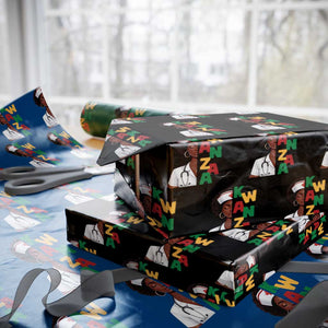 African American Nurse Wrapping Paper Roll Joyful Kwanzaa Celebration Gift TS12 Black Print Your Wear