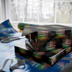 African American Pride Wrapping Paper Roll American Grown With African Roots African American Flag Tree TS02 Black Print Your Wear