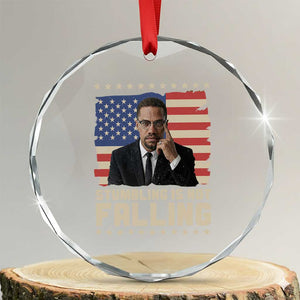 African American Pride Gift Crystal Glass Ornament Malcolm X TS12 Transparent Glass 3'' Circle Print Your Wear