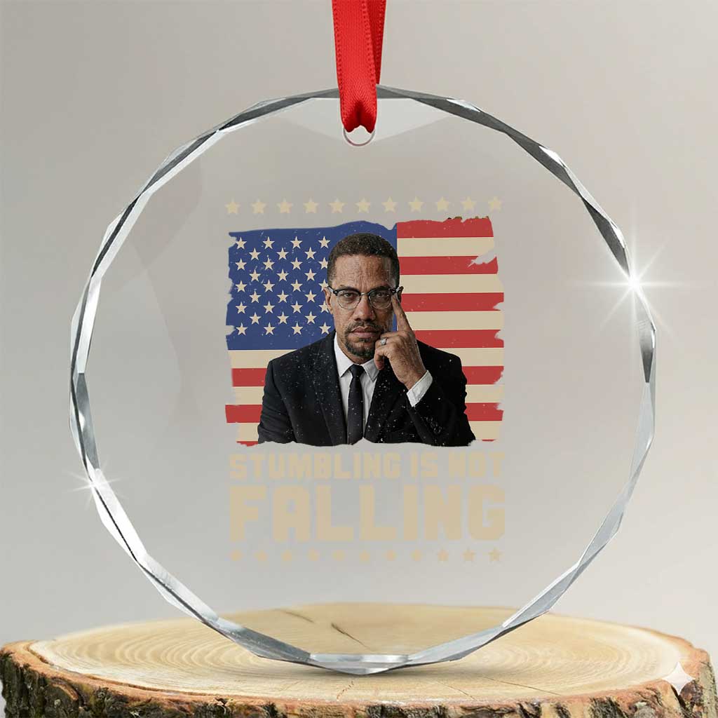 African American Pride Gift Crystal Glass Ornament Malcolm X TS12 Transparent Glass 3'' Circle Print Your Wear