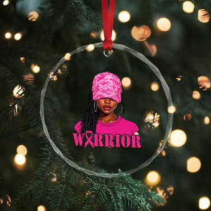 African American Warrior Breast Cancer Crystal Glass Ornament Pink Ribbon TS11 Print Your Wear