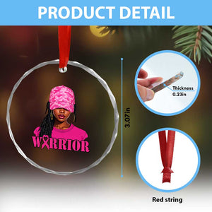 African American Warrior Breast Cancer Crystal Glass Ornament Pink Ribbon TS11 Print Your Wear