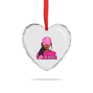 African American Warrior Breast Cancer Heart Crystal Glass Ornament Pink Ribbon TS11 Print Your Wear