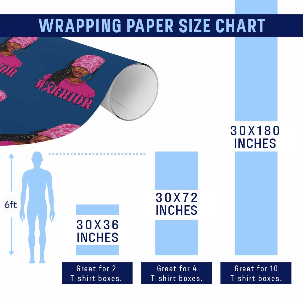 African American Warrior Breast Cancer Wrapping Paper Roll Pink Ribbon TS11 Print Your Wear