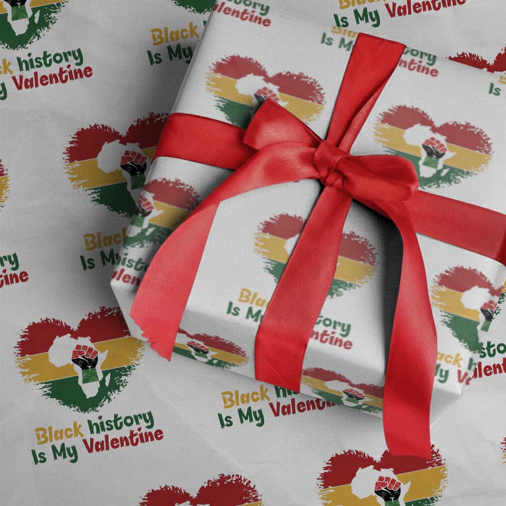 African American Women Pride Wrapping Paper Roll Black History Is My Valentine TS12 White Print Your Wear