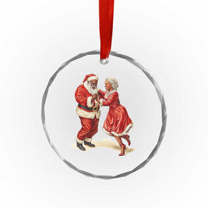 African American Xmas Crystal Glass Ornament Black Santa Mr Mrs Claus Dancing TS09 Print Your Wear