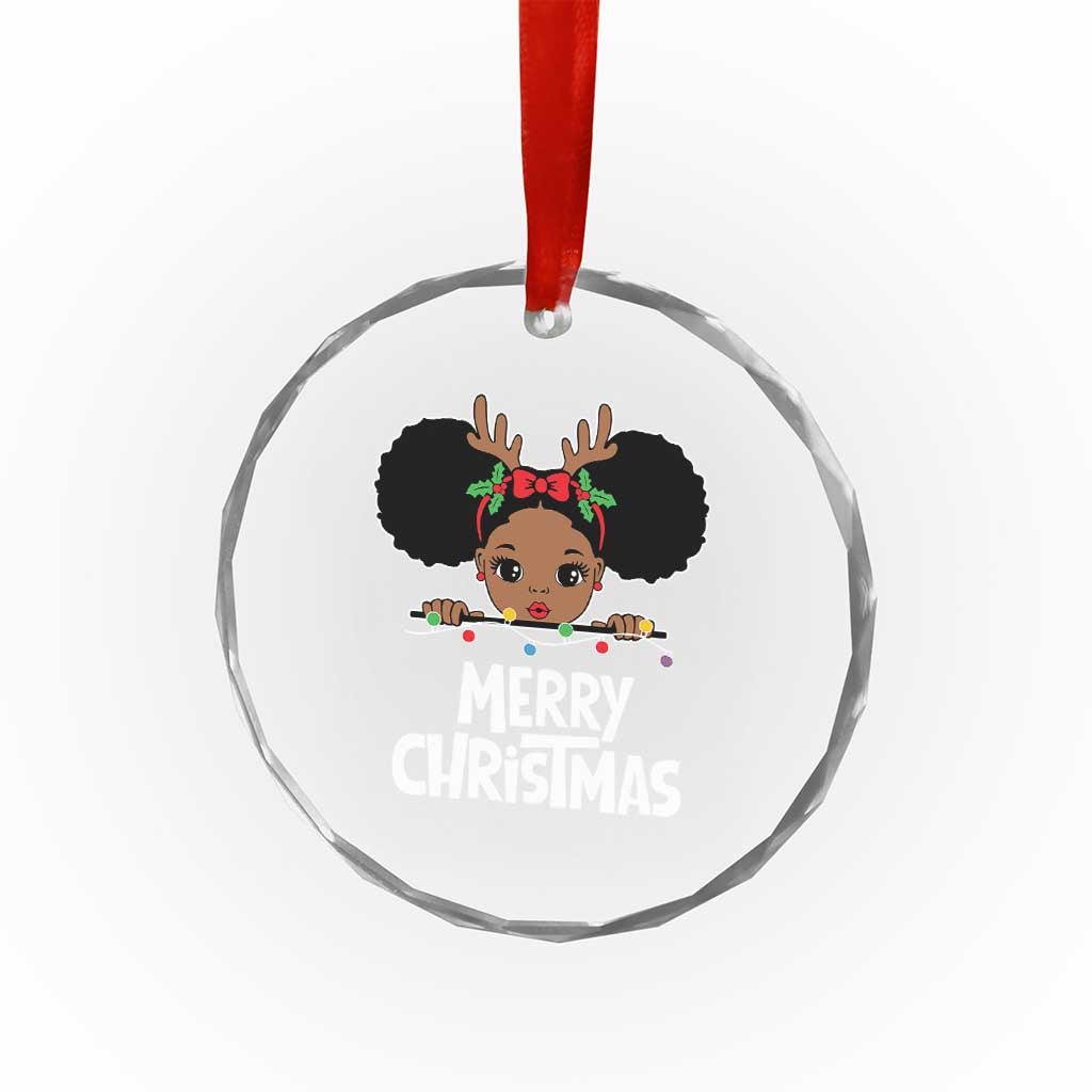African American Xmas Crystal Glass Ornament Cute Black Girl Kids Merry Christmas TS09 Print Your Wear