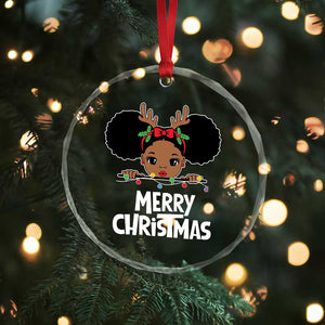 African American Xmas Crystal Glass Ornament Cute Black Girl Kids Merry Christmas TS09 Print Your Wear