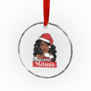 African American Xmas Crystal Glass Ornament Santa's Favorite Melanin Santa Girl TS11 Print Your Wear