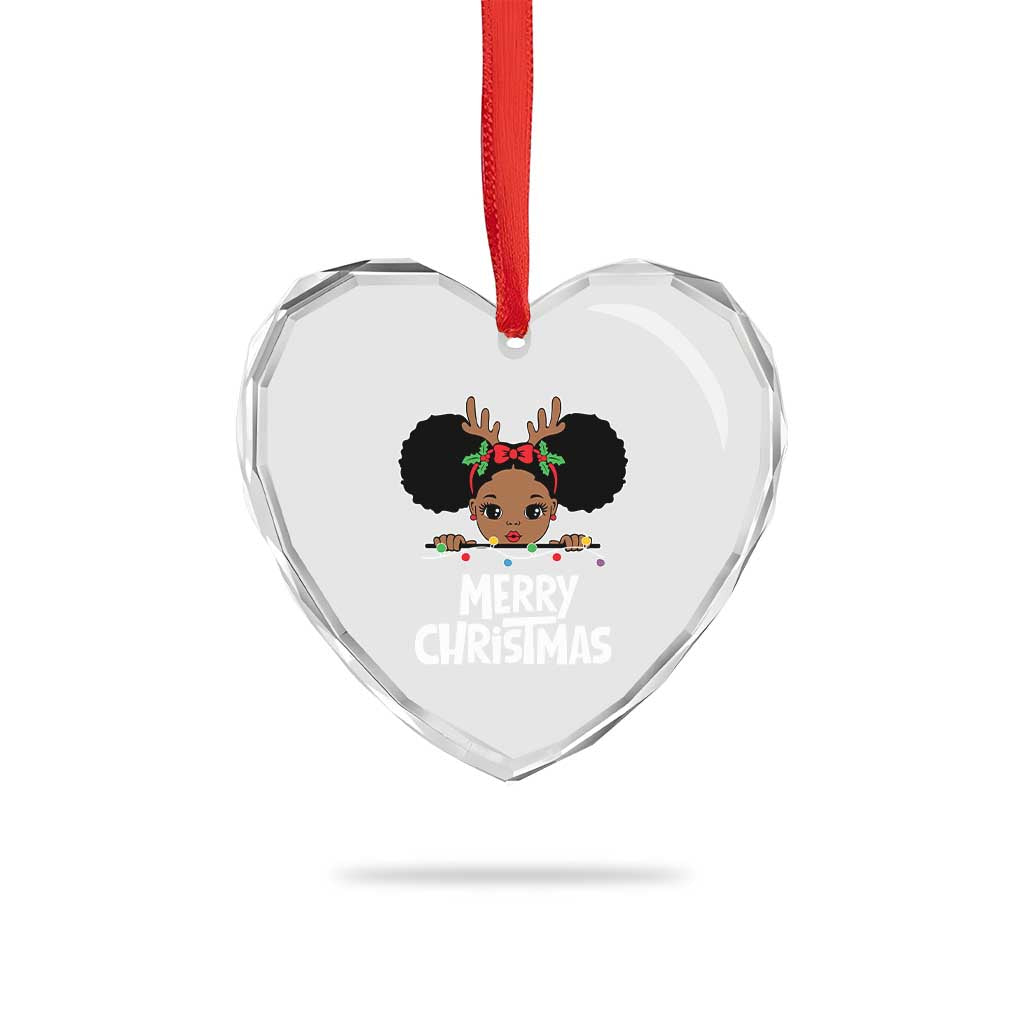 African American Xmas Heart Crystal Glass Ornament Cute Black Girl Kids Merry Christmas TS09 Print Your Wear