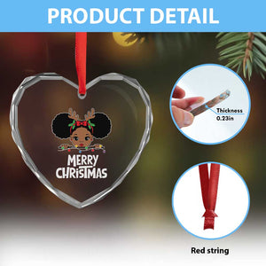 African American Xmas Heart Crystal Glass Ornament Cute Black Girl Kids Merry Christmas TS09 Print Your Wear