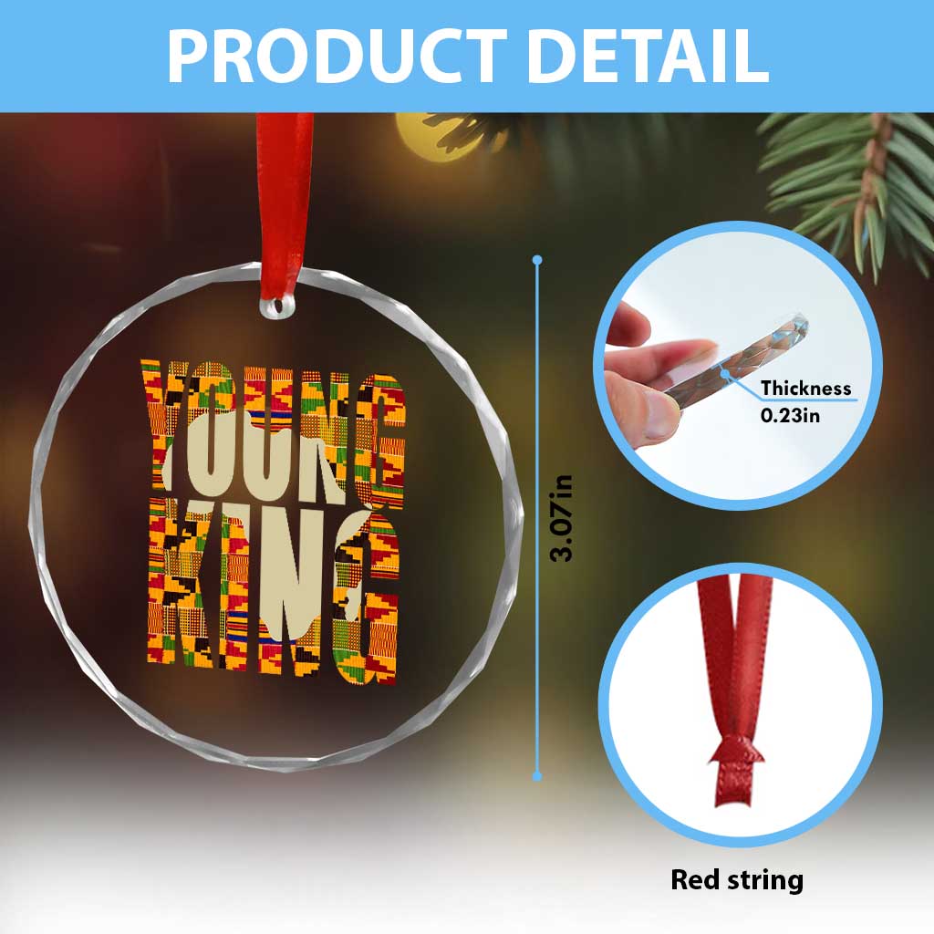 African Kente Crystal Glass Ornament Young King for Boys Men TS02 Print Your Wear
