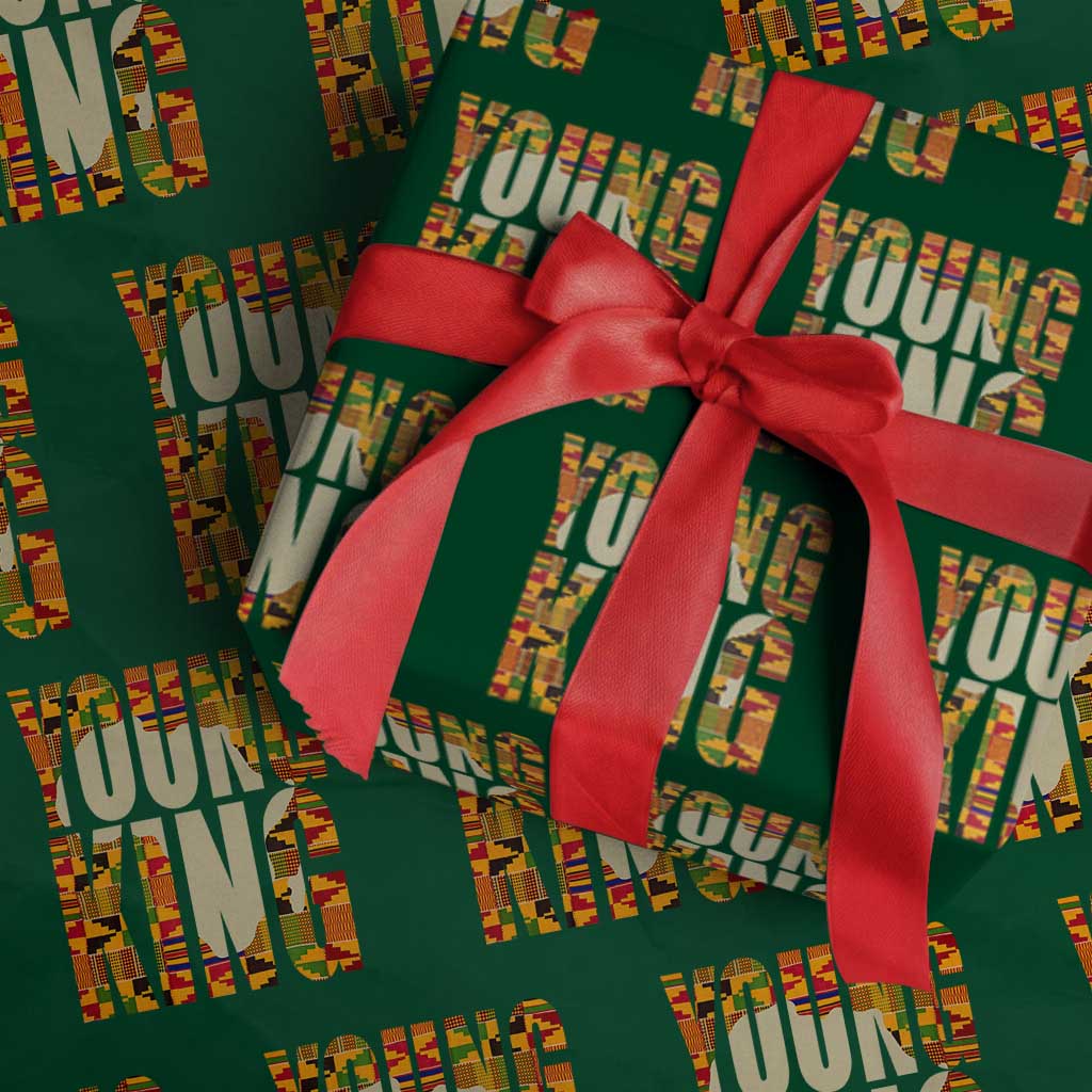 African Kente Wrapping Paper Roll Young King for Boys Men TS02 Green Print Your Wear
