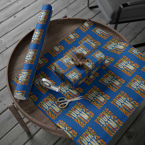 African Kente Wrapping Paper Roll Young King for Boys Men TS02 Blue Print Your Wear