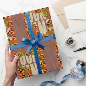 African Kente Wrapping Paper Roll Young King for Boys Men TS02 Mocha Print Your Wear
