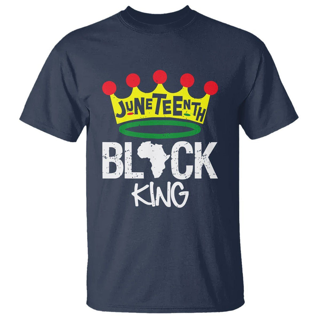 African King T Shirt Black King Black Power Black History Month 1865 Juneteenth TS01 Navy Printyourwear