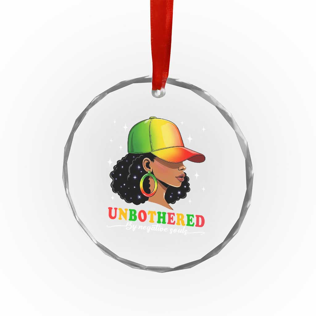 Afro African American Crystal Glass Ornament Unbothered By Negative Souls Black Sassy Queen TS14 Print Your Wear
